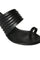 W Black Solid Round Toe Kitten Heel