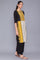 Black And Yellow Printed kurta With Parallel Pants