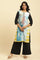 Multi-Coloured Dobby Kurta-Parallel Pants Set