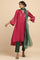 Fuchsia Modal Satin Flared kurta