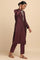 Dark Purple kurta in Cotton Silk