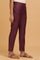 Purple Solid Slim Pants