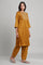 Dark Yellow Modal Satin Solid kurta