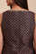 Dark Brown Sleeveless Jacquard kurta