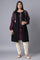 Jet Black and Purple Mock Layer Winter kurta