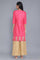 Hot Pink kurta with Floral Gold Foil Print