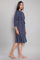 Navy Blue Stripe Print Shirt Dress