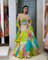 Multicolor Crepe Lehenga with Heavy Blouse & Double-Shade Dupatta