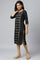 Black Zari Embroidered Ethnic LIVA kurta