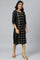 Black Zari Embroidered Ethnic Liva Kurta