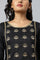 Black Zari Embroidered Ethnic Liva Kurta