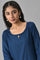 Blue Rayon Kurta With Lace Detail