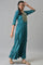 Blue Shantung LIVA Kurta with Gathered Sharara