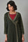 Green Mock Angrakha Gillet With Maroon Tiered Dress