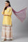 Yellow Dori Embroidered kurta With Ecru Sharara And Dupatta Set