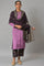 Light Purple Embroidered kurta, Pants & Chiffon Dupatta