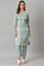 Light Blue Jacquard kurta And Pants Co-Ord Set