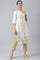 Ecru Glitter Printed kurta With Sequins