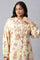 Plus Size Ecru Embroidered A-Line Shirt Dress