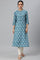 Blue Rayon Button Down Kurta