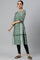 Green Godet Box Pleat kurta