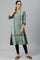 Green Godet Box Pleat kurta