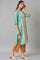 Green And Ecru Mock Layered Printed Plus Size kurta