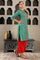 Pop Green Printed Festive Full Placket kurta