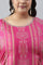 Plus Size Pink Flared Paisley Print kurta