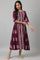 Purple Paisley Print kurta With Sequin Highlighting