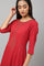 Red Mukaish Printed kurta