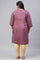 Plus Size Purple Shantung Mukaish Printed kurta