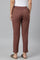 Deep Brown Solid Women Slim Pants