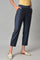 Blue Solid Straight Women Pants