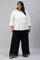 Plus Size Black Rayon Straight Parallel Pants