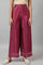 Plus Size Purple Shantung Straight Parallel Pants