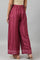 Purple Shantung Straight Parallel Pants