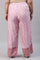 Plus Size Light Pink Shantung Printed Parallel Pants