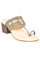 W Embroidered Grey Almond Toe Block Heel