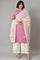 Liva Eco Pink Embroidered kurta With Off-White Pants And Dupatta Set