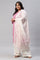 Liva Eco Plus Size Pink Embroidered kurta Off-White Pants And Dupatta Set