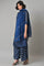 Blue Bandhani Printed kurta With Bandhani Pants And Organza Dupatta