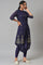 Grape Purple Cowled Hemline kurta With Tights