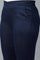 Navy Blue Solid Straight Fit Trousers With Elasticated Waist