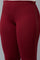 Maroon Solid Skinny Fit Cotton Tights With Elasticated Waistband