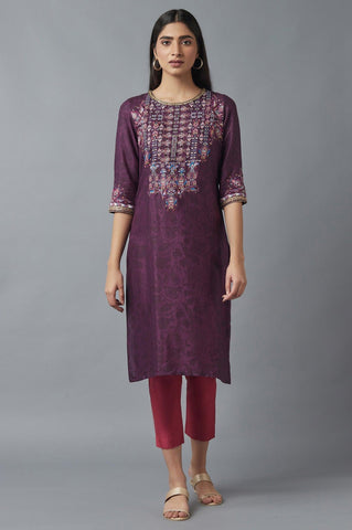 Purple Printed kurta