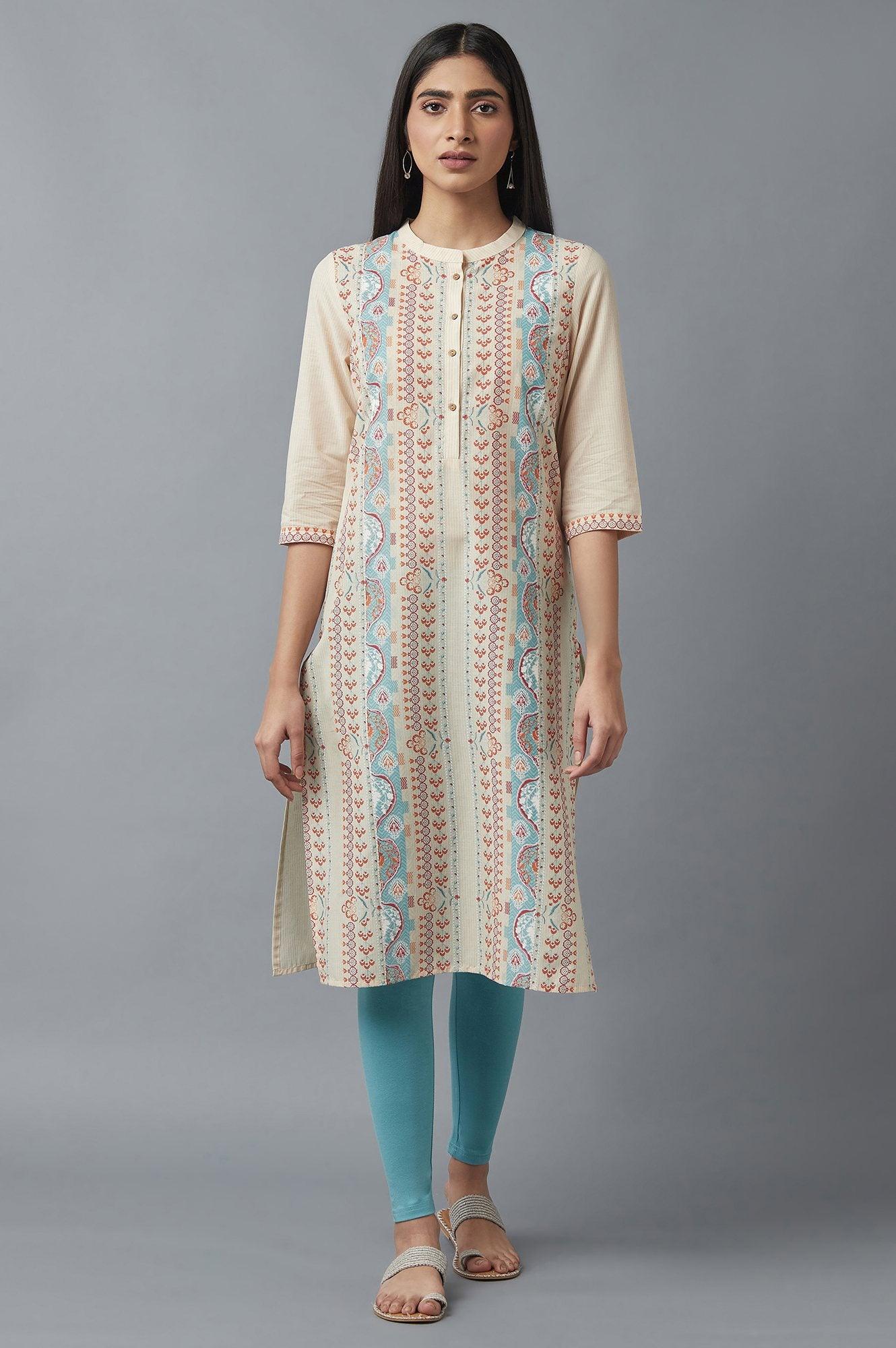 Soft Multicoloured Floral Print kurta