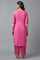 Light Pink Cotton Dobby kurta In Round Neck