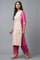 Light Pink Cotton Dobby kurta In Round Neck