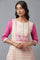 Light Pink Cotton Dobby kurta In Round Neck